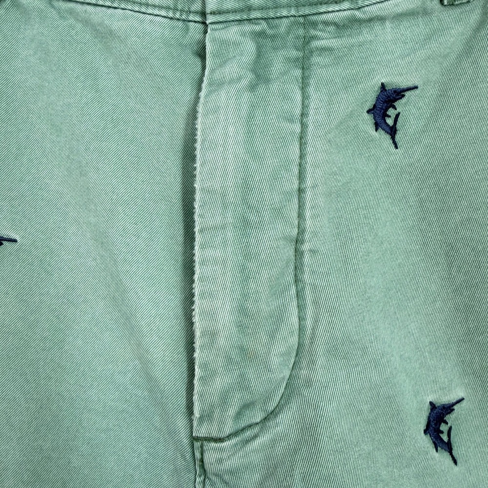 J.Crew Mens Broken-In Chino Shorts Sage Green Marlin Embroidered Size 34 Regular - Picture 4 of 11